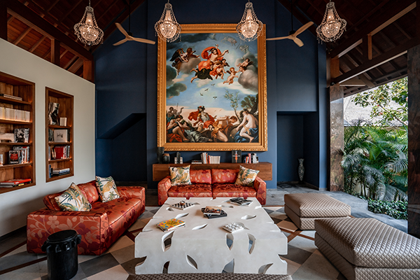 Lobby with art piece